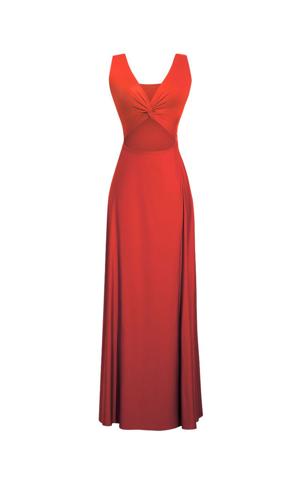 VESTIDO LARGO MULTIFORMAS SAMBA ROJO